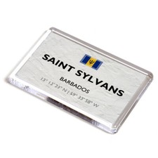 FRIDGE MAGNET - Saint Sylvans - Barbados - Lat/Long
