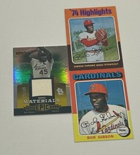 Bob Gibson Cardinals Epic Jersey # 78/ 155- 1975 Highlights/ Base (3) Card Lot!