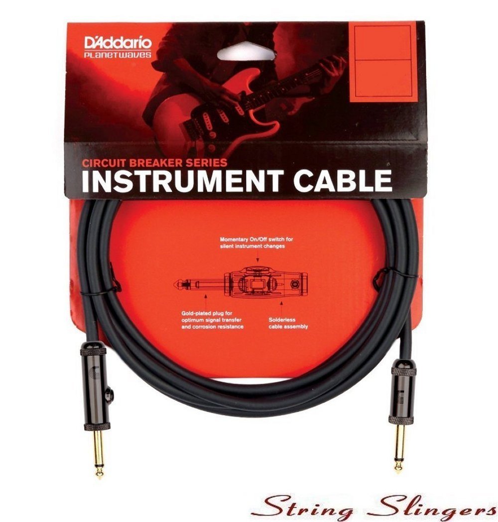 D'Addario PW-AG-10 Circuit Breaker Momentary Mute Lead/Cable Str-Str 10ft