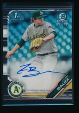 TYLER BAUM AUTO 2019 Bowman Chrome Draft Autograph BLACK REFRACTOR #/75 RC