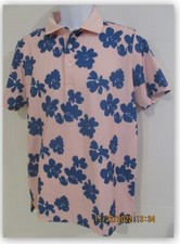 Goodfellow short sleeve polo Pink Blue Floral Print S M L Standard fit Collared