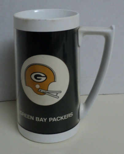 Vtg Thermo Serv Large NFL Green Bay Packers Football Plastic Beer Mug AUCT#10579 - 第 1/6 張圖片