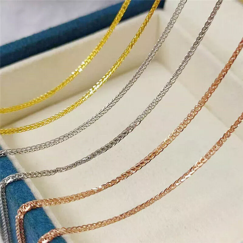 18 inch white 2024 gold wheat chain