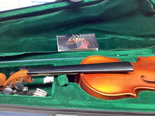 CARLO ROBELLI CLASSIC VIOLIN WITH SOFT CASE PARTS BROWN No Bow Round Stick Nice - Picture 3 of 20