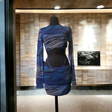 Pretty little things blue abstract mesh dress size 8 NWT