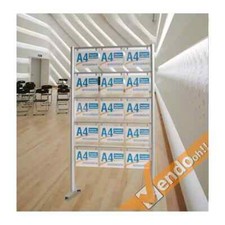 ESPOSITORE PUBBLICITARIO PORTA LOCANDINE DEPLIANT F.TO A4 H 15 POSTI CON RUOTE