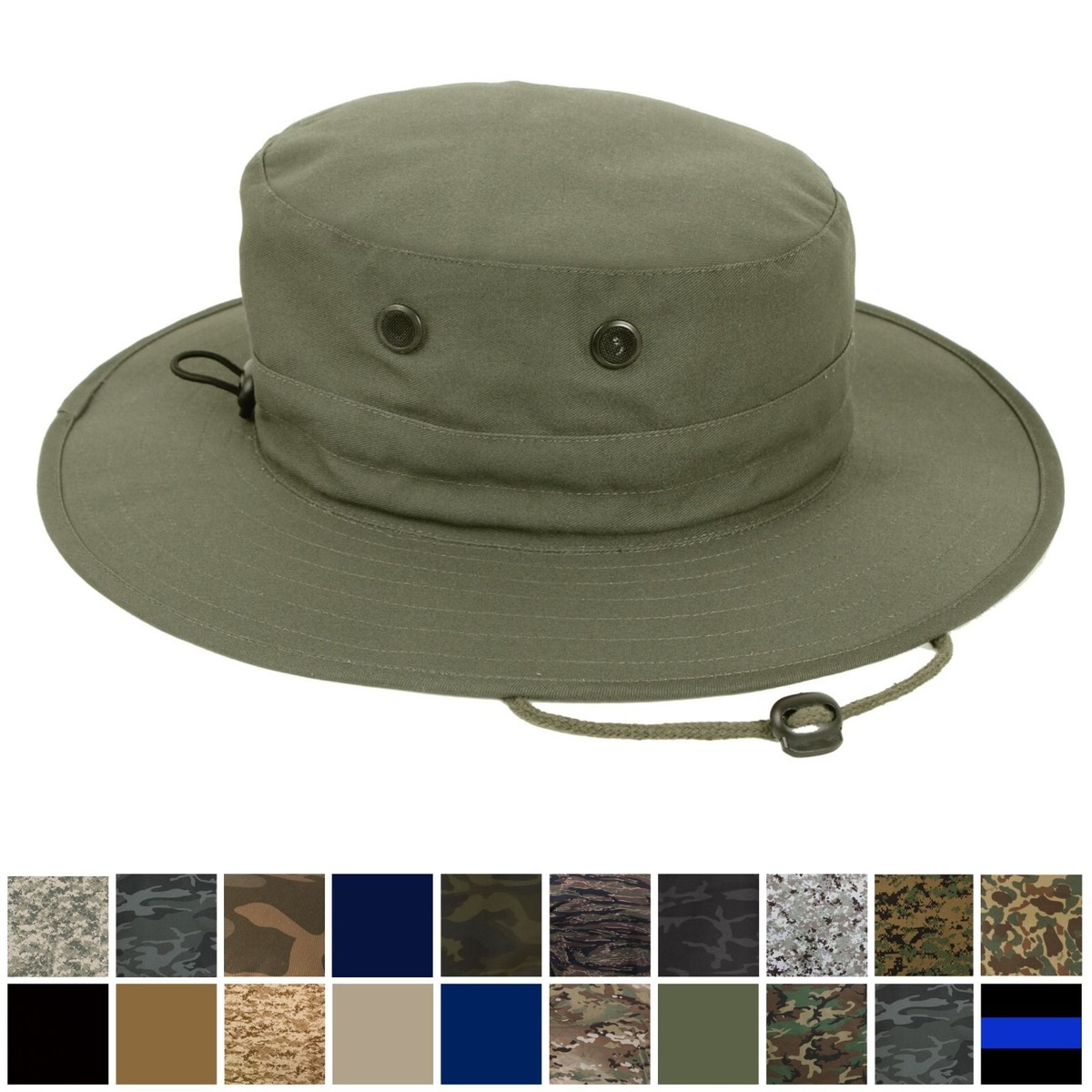 Adjustable Boonie Hat Tactical Jungle Bucket Fishing Sun Wide Brim