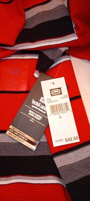 Ecko Unltd. Men's Striped Short Sleeve Collared Polo Shirt Large NWT Vintage