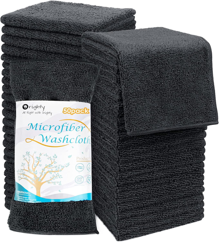 Washcloths Bulk Towels Set 50 Pack, Highly Absorbent and Super Soft Microfiber F