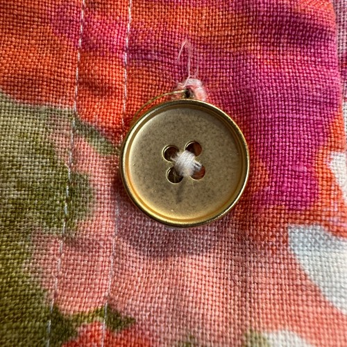 Jones New York 100% Linen Blouse Floral Button Up 3/4 Sleeves Pocket Size XL - Picture 4 of 18