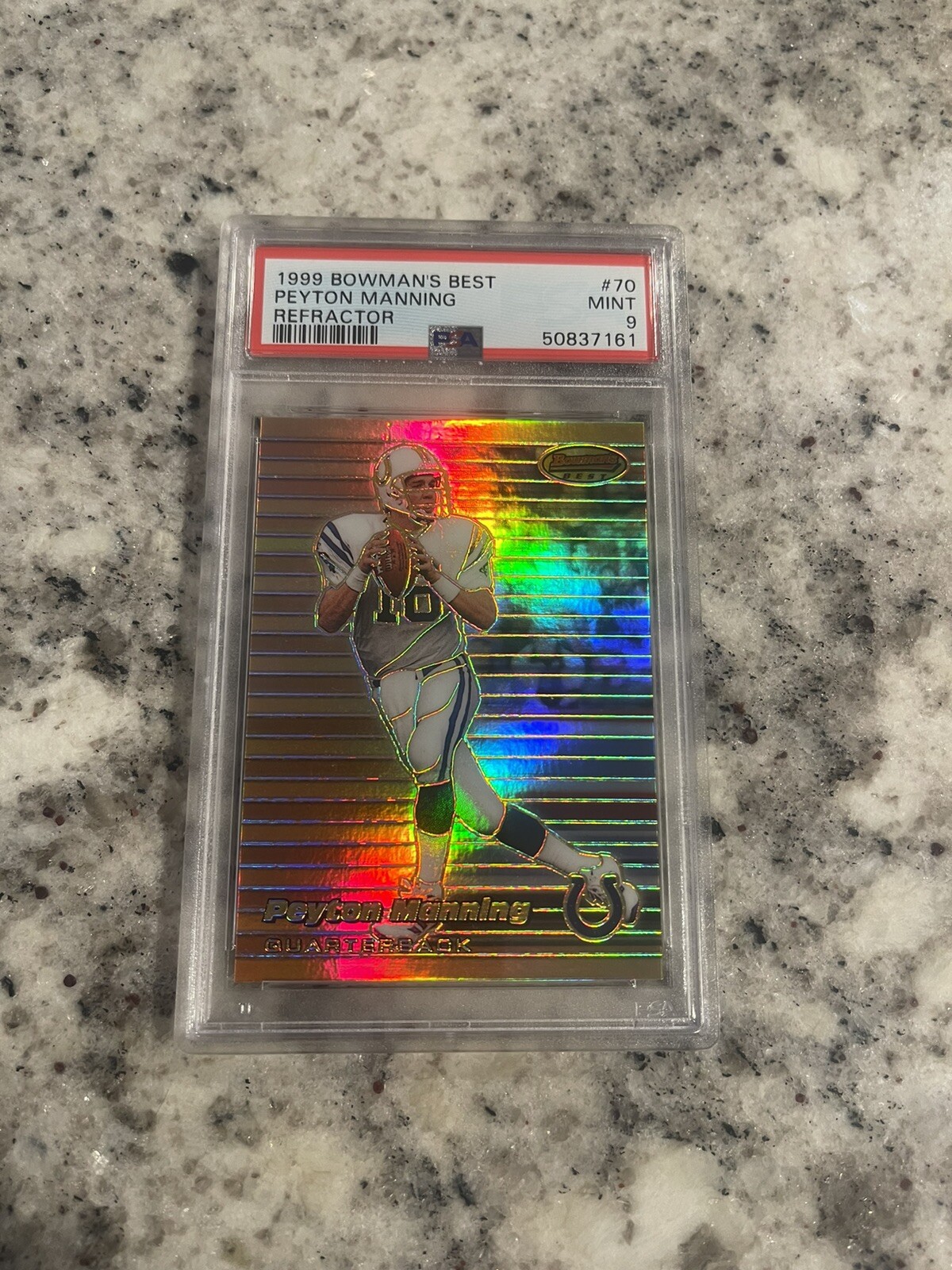 PSA 9 1999 BOWMAN’S BEST REFRACTOR PEYTON MANNING #70  /400