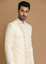 Luxe Cream Wedding Sherwani for Groom