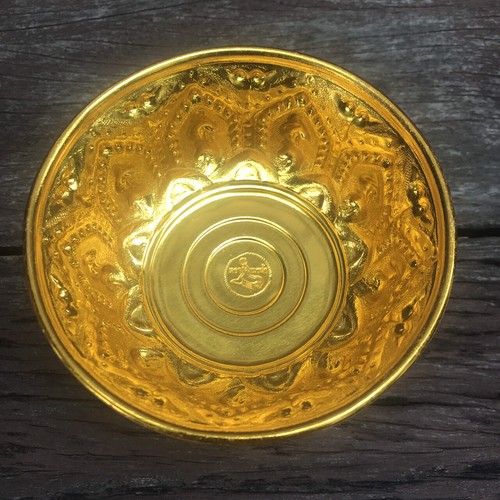 Vintage Style Phan Lao Thai Design High Foot Gold Tray Embossed Aluminum Gift - Picture 65 of 104