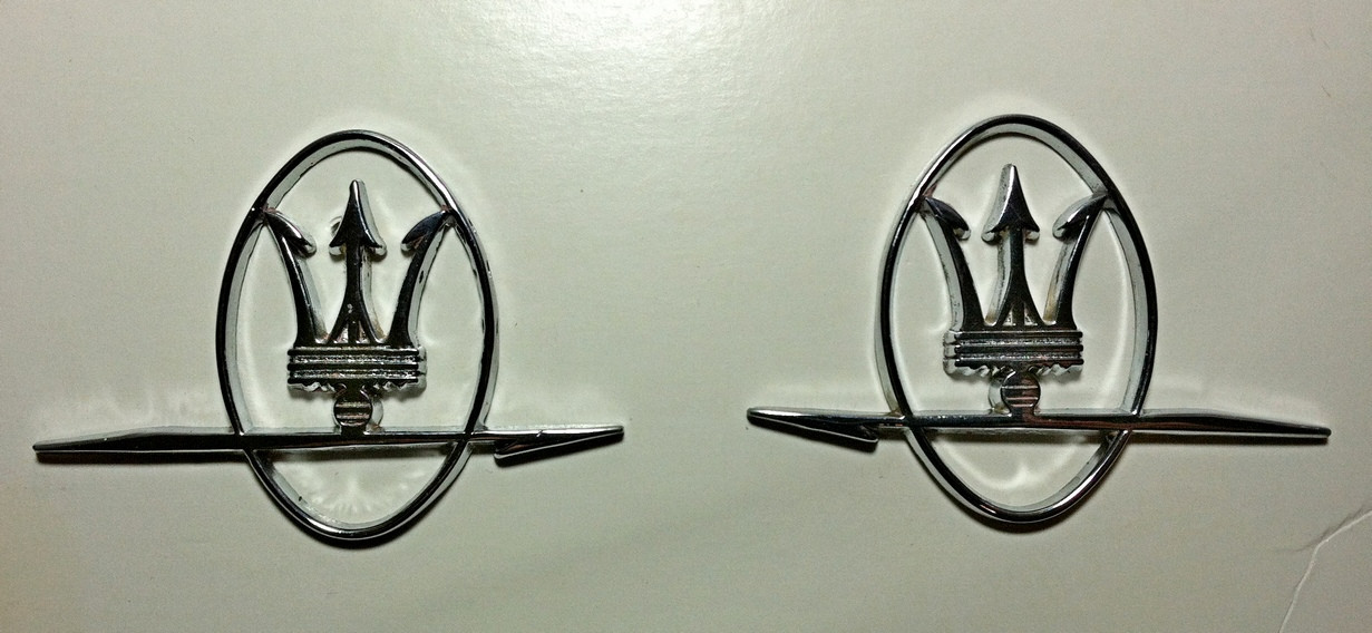 Maserati Ghibli, Mistral original side Trident emblems-newly re-plated