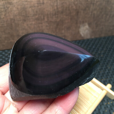 157g Rainbow Natural Obsidian Cat Eyes Quartz Crystal  Healing md2157