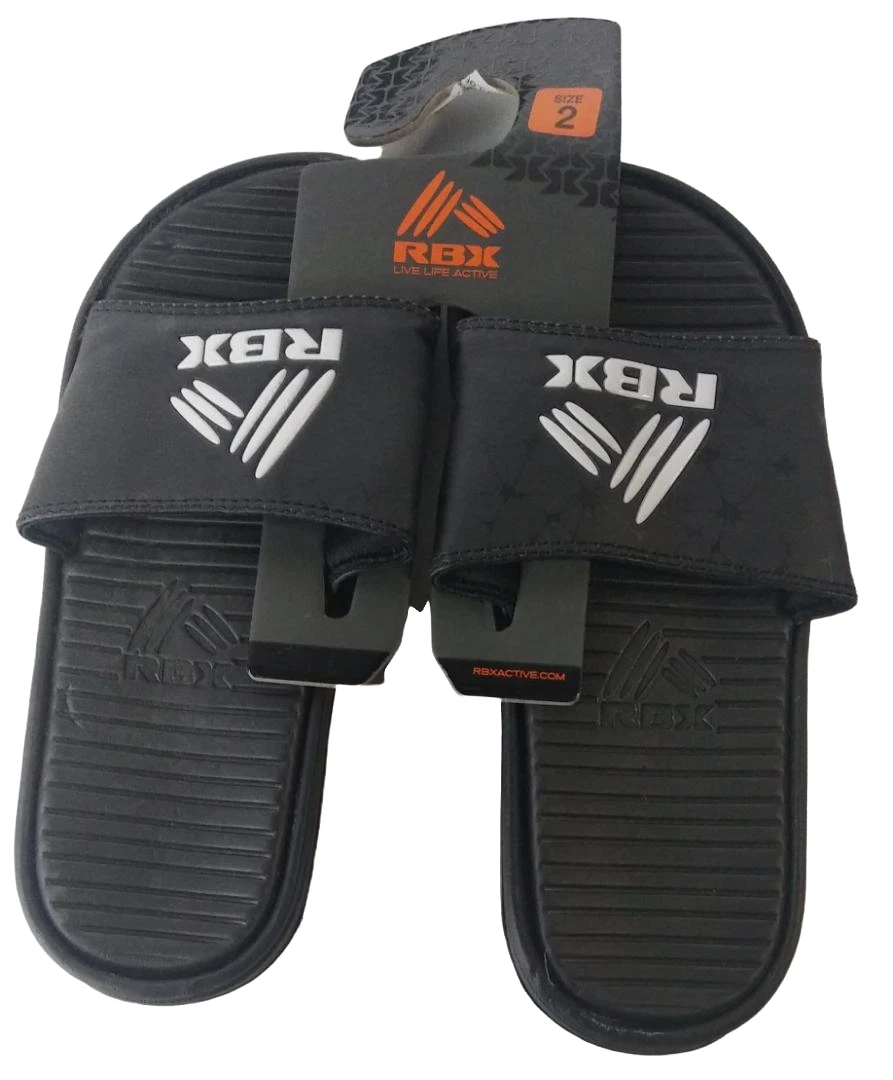 Slippers Little Boys RBX Comfort Active Sandals Flip Flops Black