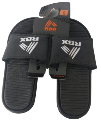 Hausschuhe Kleine Jungen RBX Komfort Aktiv Zehentrenner Sandalen Schwarz/Weiß