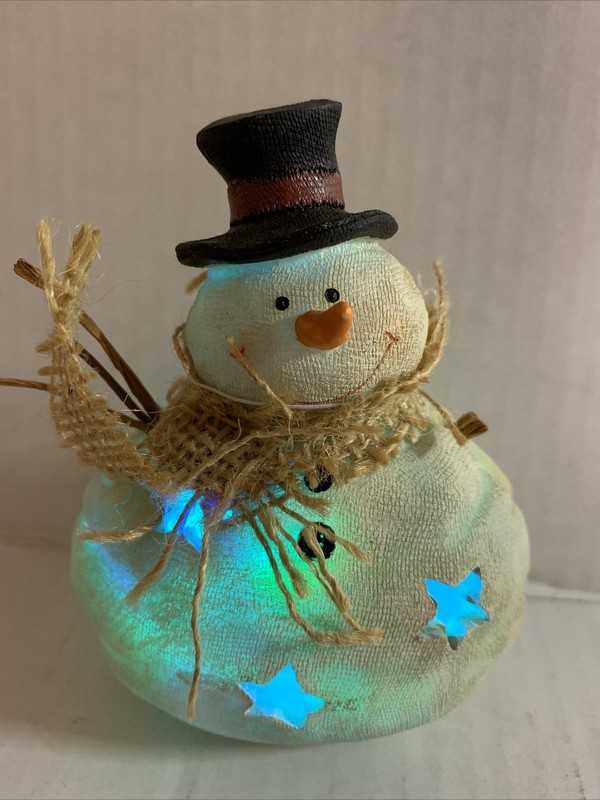 Vintage transpac christmas Light Up Snowman New With Tag Works Strobing Lights