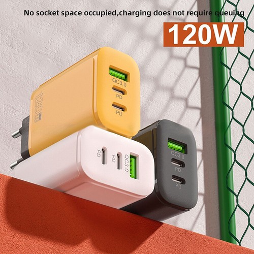 120W USB Type-C Phone Charger UBS-C PD Fast Charging Power Adapter Tablet