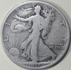 1917 - S  Walking Liberty Half Dollar  -  ** VG **