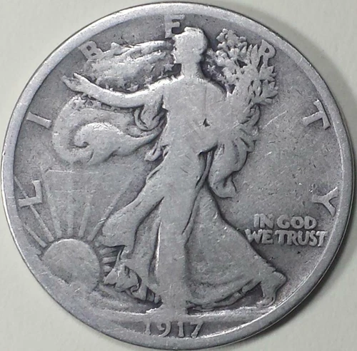 1917 - S  Walking Liberty Half Dollar  -  ** VG **
