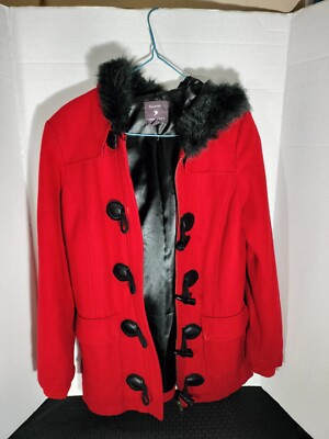 Forever 21 Women’s Jacket/Coat Sz S Faux Fur Trim