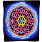 Flower of Life & Love Rainbow Mandala Batik Wall/Door Hanging Banner,Throw Bali
