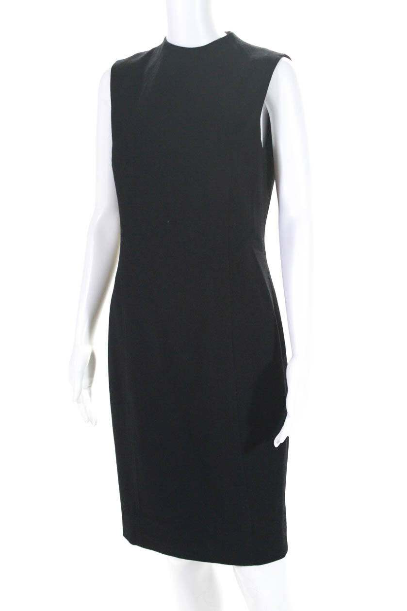 Worth Women's Sleeveless Wool Knee Length Sheath Dress Black Size 10 eBay