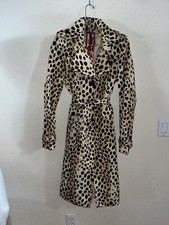 Vtg L.a.m.b. Gwen Stefani Mama Cheetah Print Single Breast Trench Coat Jacket 6