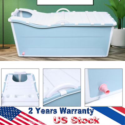 #ad #ad 1.36M Foldable Bathtub Adult Large Shower Soaking Folding Water Spa Bath Tub New $140.30