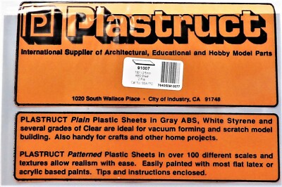 Plastruct 91007 SSA-110 Gray ABS Sheet 7 x 12'' .100'' pkg (2)