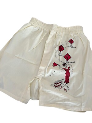 VTG 50s Faultless Wilson Brothers Ringside Boxer Shorts Dangerous Curves Ahead