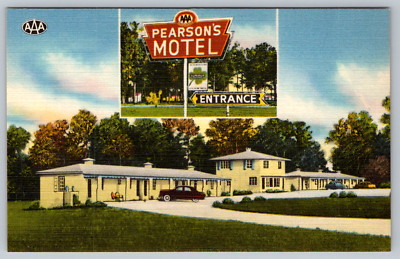 c1940s Pearson's Motel Ocala Florida Coffee Shop Postcard