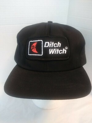 Vintage Ditch Witch Foam Snapback Black Trucker Farmer Hat Cap
