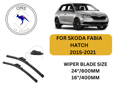 Wiper Front & Rear Wiper Blades Set For Skoda Fabia Combi Estate 2014-2020 2015 2016 2017 Windshield Windscreen Window 241616 - 34