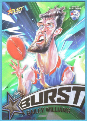 2022 AFL [STARBURST SHATTER CARICATURE] CARD - SP72 Bailey WILLIAMS (BULLDOGS)