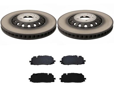 SHW OEM Front Brake Kit 375mm Lightweight Disc Rotors Genuine Pad for Audi Q7 Q8