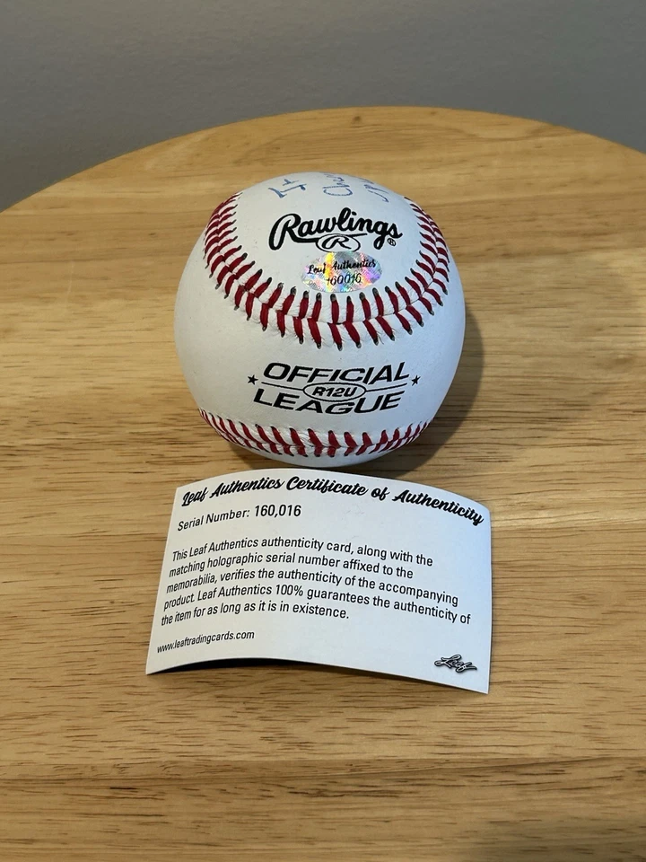 Foto de pelota autografiada de Frank The Tank Fleming con inscripciones taburete de bar deportes Foto 2 de 2