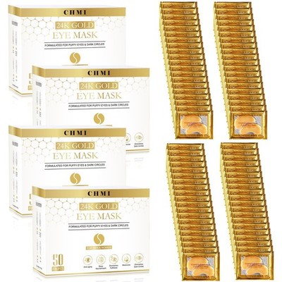 Under Eye Patches 200 Pairs 24K Gold Collagen Puffy Eyes Dark Circles CHMI Skin