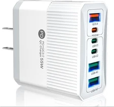 6 Port USB Hub Fast Wall Charger Station Multi-Function Desktop AC Power Adapter