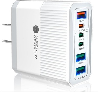 6 Port USB Hub Fast Wall Charger Station Multi-Function Desktop AC Power Adapter