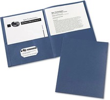 Avery 47985 Two-Pocket Folder, 20-Sheet Capacity, Letter Size, Dark Blue, 25/BX