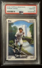 Graded 2025 Topps x Bob Ross Aaron Judge #34 Baseball Card PSA 10 Gem Mint