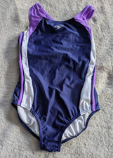 SPEEDO One Piece Swimsuit Girls Youth 14 Navy Blue Purple White