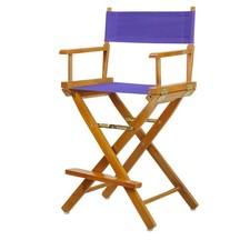 220-05/021-41 Honey Oak Director Chair 24" - Counter Height OakFrame/Purple C...
