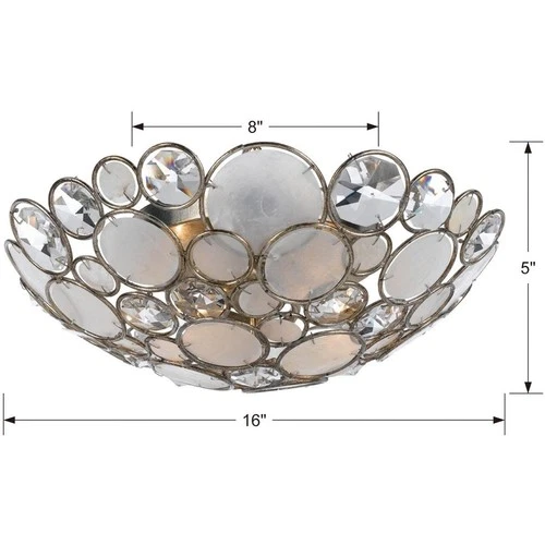 Crystorama 524-SA Palla 3 Light 16 inch Antique Silver Semi Flush Ceiling Light - Picture 5 of 5