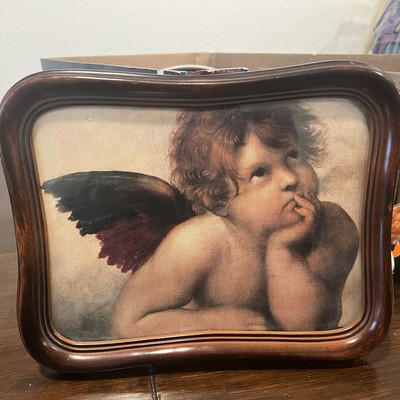 CHERUB ANGEL PICTURE RAPHAEL CHILDREN  RELIGIOUS FRAMED 8X10