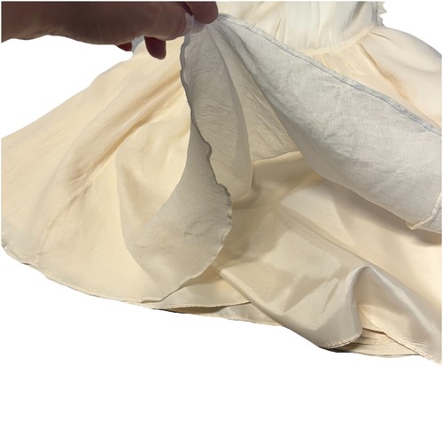 J.Crew Crewcuts Pleated Girls 12 Dress Chiffon Beige Flare Halter Peplum Preppy - Picture 7 of 12