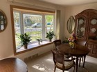 5-Piece Dark Wood Dining Room Set: Table, 4 Chairs, China Cabinet Hutch, Bar — photo 7