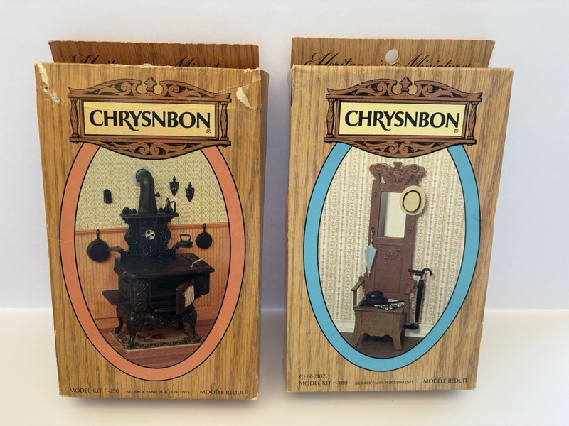 Dollhouse Miniature Kitchen Cook Stove & Hall Stand Kit Chrysnbon 1:12 Lot